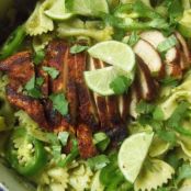 Cilantro Jalapeño Pasta with Blackened Chicken