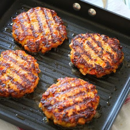 Naked Salmon Burgers with Sriracha Mayo