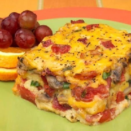 Bacon, Tomato and Cheese Strata