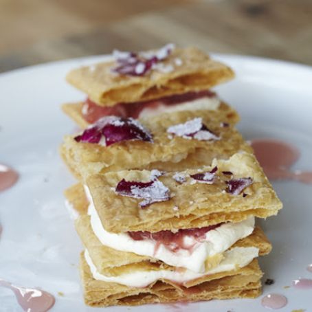 Rhubarb Rose Millefoglie