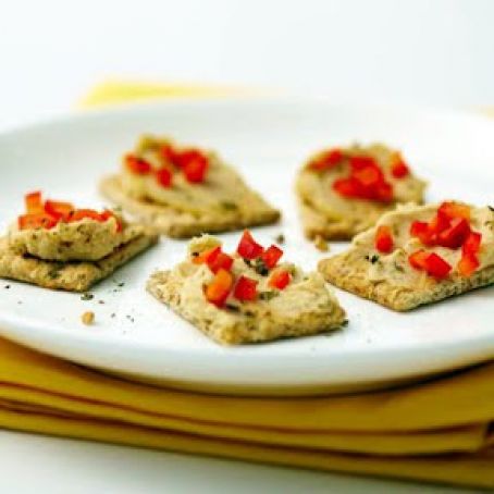 Hummus and Red Pepper Bites