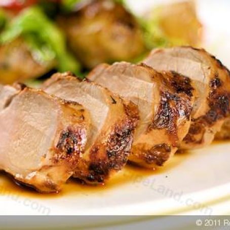 Grilled Garlic and Lime Pork Tenderloin with Onion Marmalade
