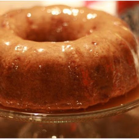 Apple Spice Cake with Caramel Sauce