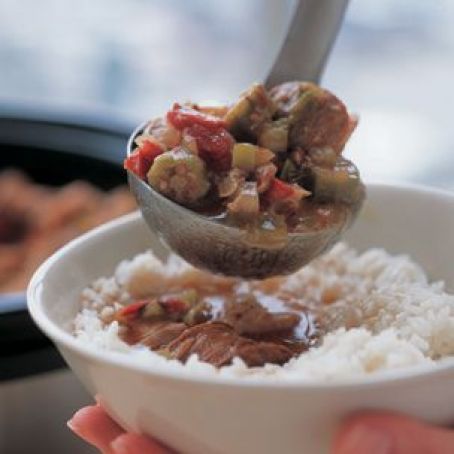 Slow Cooker Chicken and Sausage Gumbo