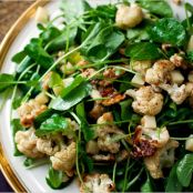 Roasted Cauliflower Salad With Watercress, Walnuts & Gruyère