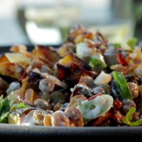 Lentil and Acorn Squash Salad with Yogurt Vinaigrette