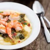 Shrimp & Grits with Tomatillo Sauce