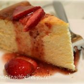 New York-Style Cheesecake with a Fresh Strawberry Topping