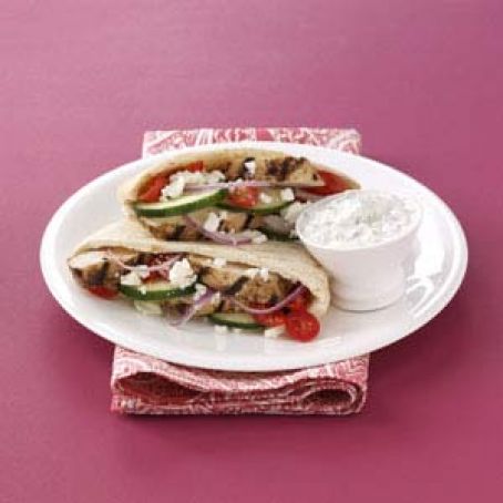 Greek Grilled Chicken Pitas