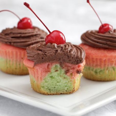Italian Spumoni Cupcakes