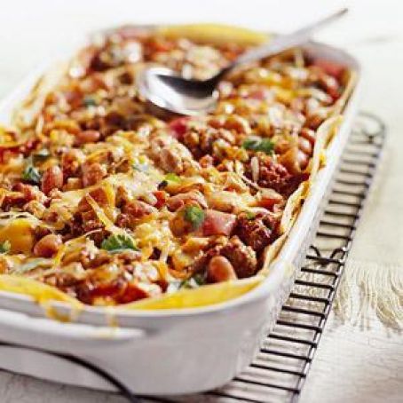 Bean-and-Beef Enchilada Casserole