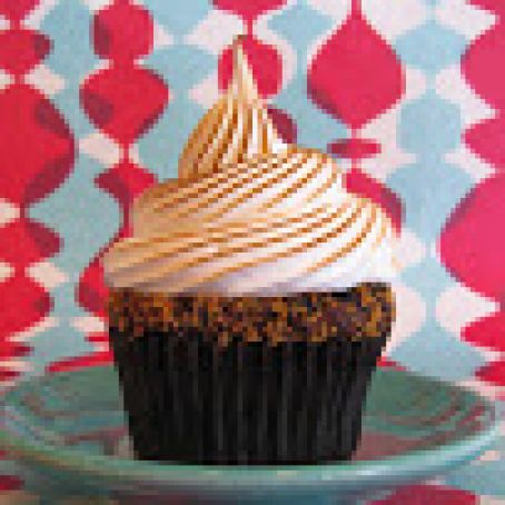 Chocolate Graham Cracker Cupcakes with Toasted Marshmallow Frosting
