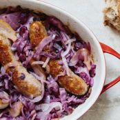 Roasted Cabbage And Apples With Italian Sausage