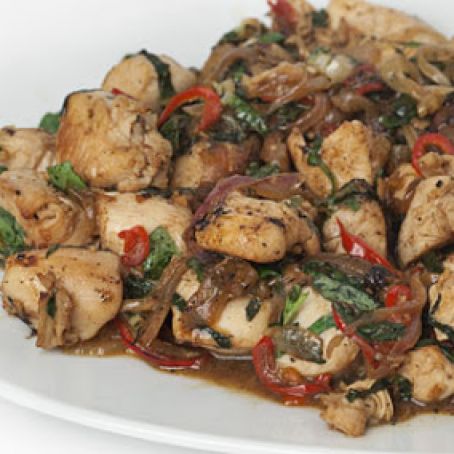 Chicken, Basil and Bok Choy Stir-Fry