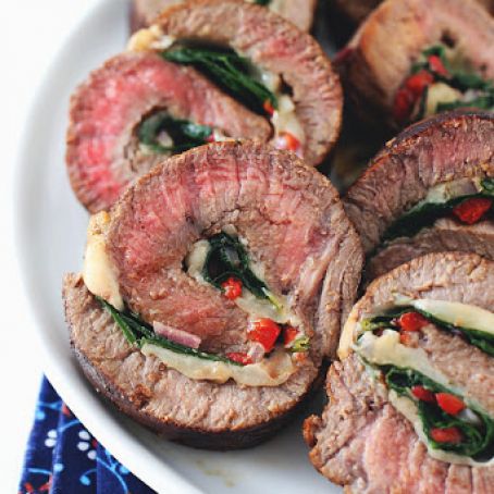 Swiss Cheese & Spinach Stuffed London Broil