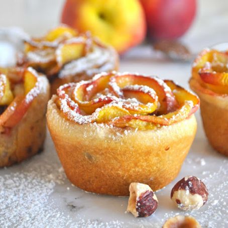 Peach Roses with Nutella and Hazelnuts