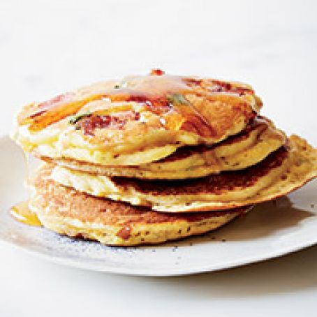 Country Ham Flapjacks with Maple Syrup