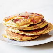 Country Ham Flapjacks with Maple Syrup