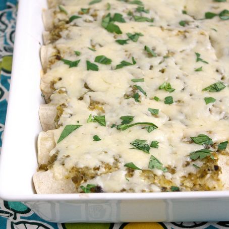 Lighter Chicken Enchiladas Verdes