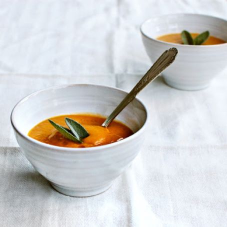 Sweet Potato & Pear Soup with Sage