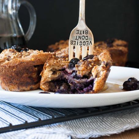 Vegan Blueberry French Toast Breakfast Muffins