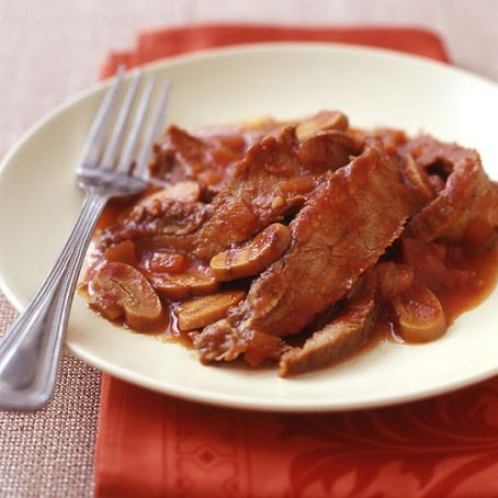 Sweet and Sour Slow Cooker Flank Steak