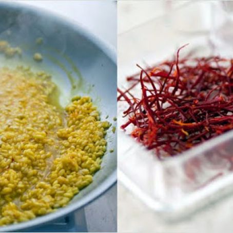 SAFFRON RISOTTO w/SPRING ONION & GARLIC