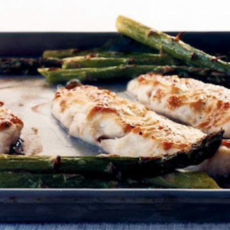 Miso-Glazed Sea Bass with Asparagus