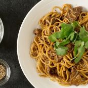 Hand Stretched Noodles with Lamb-Cumin Sauce