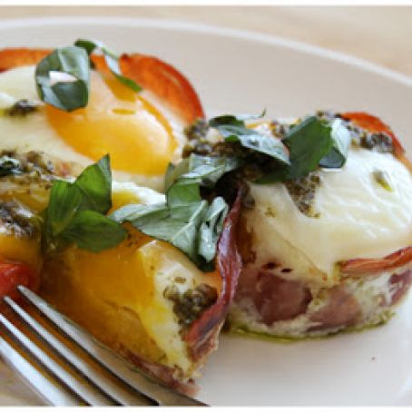 Egg & Pesto Prochitto Nests- {Trader Joe's}