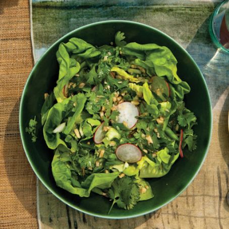 Boston Lettuce with Cilantro and Walnuts