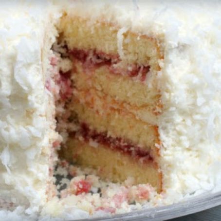 Coconut Cake with Raspberry Filling