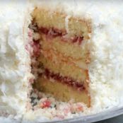 Coconut Cake with Raspberry Filling