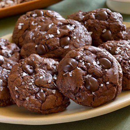 Chocolate Truffle Cookies with Sea Salt