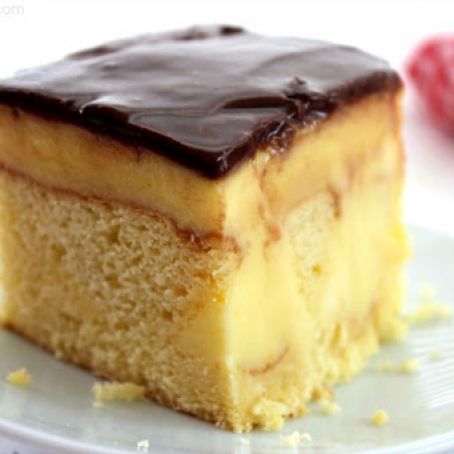 Boston Cream Poke Cake