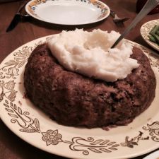 Meatloaf with Corn Bread Stuffing in a Bundt Pan