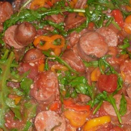 Sausage with Arugula and Peppers