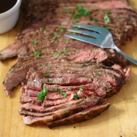 Flank Steak with Spicy Chimichurri Sauce