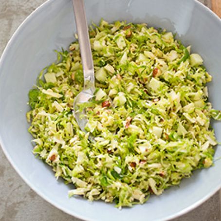Brussels Sprout Salad with Cheddar, Hazelnuts, and Apple