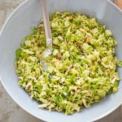 Brussels Sprout Salad with Cheddar, Hazelnuts, and Apple