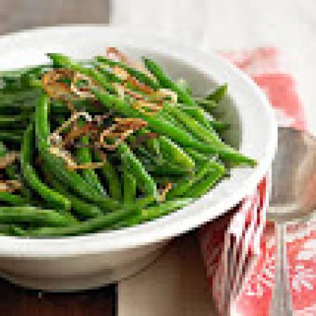 Sauteed Green Beans with Shallot Crisps