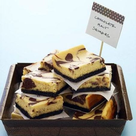 Chocolate Malt Cheesecake Bars