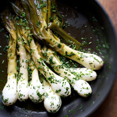 Butter-Braised Spring Onions with Lots of Chives