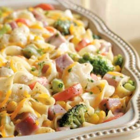 Veggie Noodle Ham Casserole Recipe