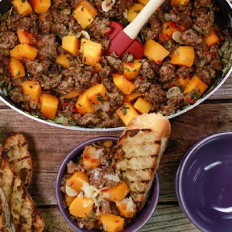 Sausage and Butternut Squash Skillet Supper