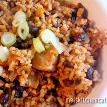 Red Chile Chicken and Rice with Black Beans