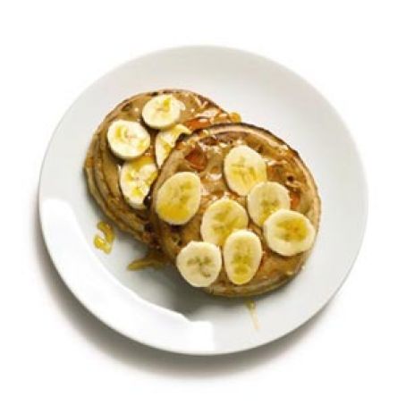 Waffles with Nut Butter and Bananas