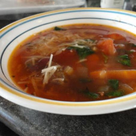 Red, White and Green Minestrone Soup