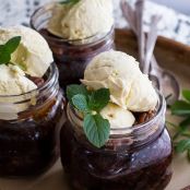 Kentucky Derby Mini Chocolate-Pecan Cakes with Vanilla Bourbon Smash Ice Cream