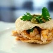 Salmon Napolean with whole wheat wontons